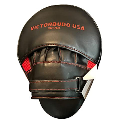 Punch Boxing Mitts Focus Pads Kicking Punching Leather Target Boxing Pads Karate Combat Martial Arts Training Gloves Muay Thai Pad for Adults Unisex Black Color (Pair)
