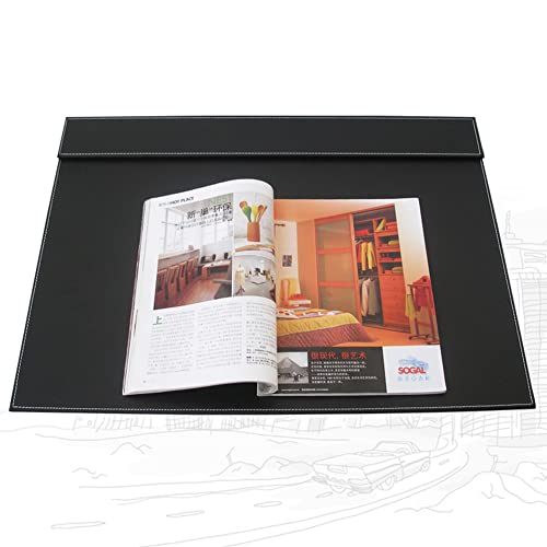 Ultra-Smooth PU Leather Desk Pad & Mat Office Desk Drawing & Writing Board A3/ A4 File Paper Clip Table Protector Mat on Top Large 24''x18'' (Brown) - color: Brown-a006