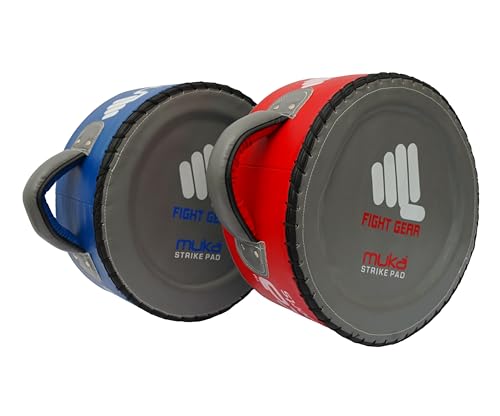 Round Boxing Pad for Men - Synthetic Leather Punching Mitts Coaching Shield - MMA Muay Thai Kickboxing Strike Pads for Karate, Training, Taekwondo, Martial Arts - color: Blue