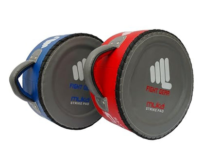 Round Boxing Pad for Men - Synthetic Leather Punching Mitts Coaching Shield - MMA Muay Thai Kickboxing Strike Pads for Karate, Training, Taekwondo, Martial Arts - color: Blue