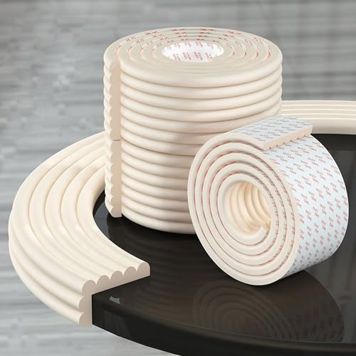 Edge Protector for Baby, Corner Protector for Baby | Soft Foam Furniture Edge Bumper Guards, Desk Edge Cushion, Baby Proofing Corner Protector for Table, 6.5ft White - color: Rice White, size: 200cmX8cmX0.8cm