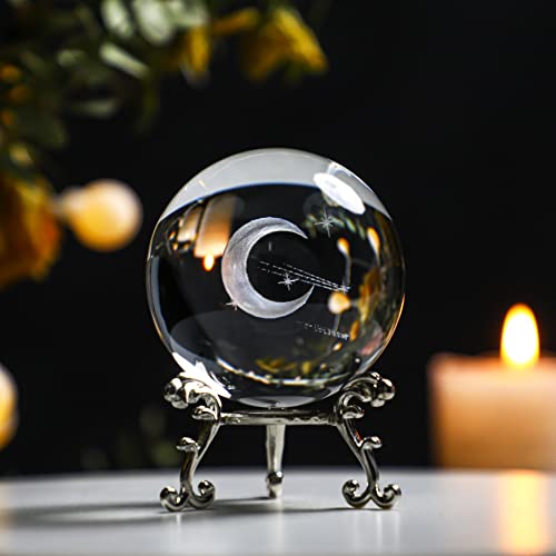 ZEERSHEE 3D Laser Moon Crystal Ball Astronomy Gift Home Decor with Stand - color: 13