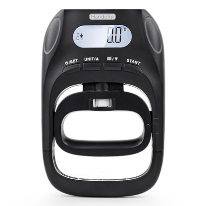 Digital Grip Strength Tester, 397 lb Hand Dynamometer, Black | 397 lb Capacity; 0.2 lb Increments; 19 Memory Records; Adjustable Handle; Memory Tracking; For Sport and Rehab