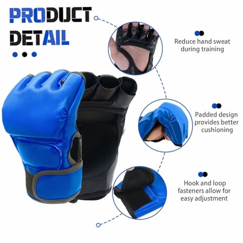 Boxing Gloves and Headgear Set Including 2 Pack Boxing Headgear and 2 Pack Boxing Gloves Boxing Equipment Sparring Gear Equipment for Beginners Adults - color: BlackBlue