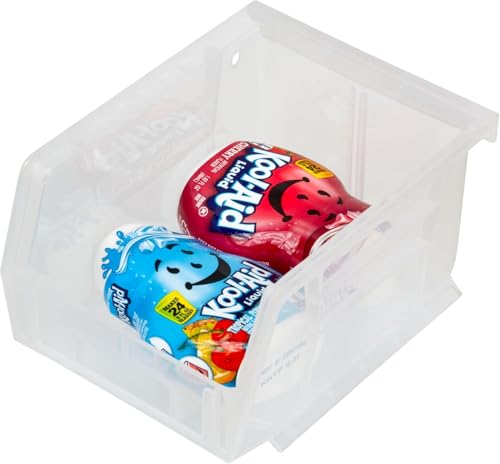 Akro-Mils 30210 AkroBins Plastic Storage Bins, 5"x4"x3", Clear, 24-Pack | Space-Saving Stackable Bins for Garage, Pantry, Craft Organization - color: Clear