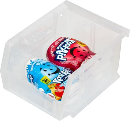 Akro-Mils 30210 AkroBins Plastic Storage Bins, 5"x4"x3", Clear, 24-Pack | Space-Saving Stackable Bins for Garage, Pantry, Craft Organization - color: Clear