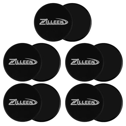 ZILLEEN Exercise Sliders for Working Out Pilates Fitness Discs 10pcs | Strength Slides for Yoga Pilates Aerobics Lunges Squats, Women & Men - color: Blue