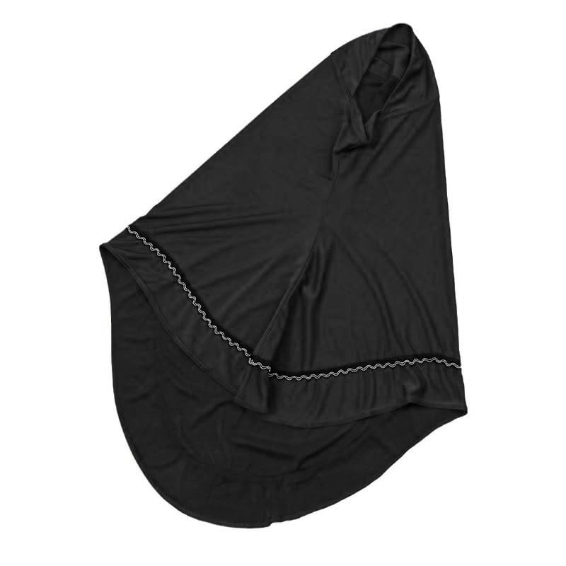 SIQITECHNO Womens Ready To Wear Hijab Scarf Muslim Islamic Head Wrap Instant Hijab Ramadan Eid Prayer Jersey Long Turban Cap - color: Black