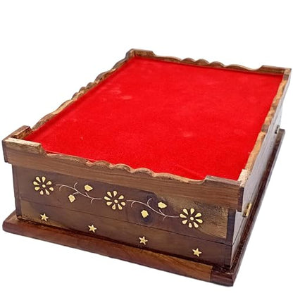 Handmade Wooden holy Book Stand for Reading - Geeta Stand fordable rehal holy Books Book Box | Quran Sharif Granth Pooja bhagwat ramayan Holder rihal Bible gita ramayanam