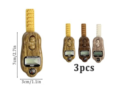 Digital Beads Counter, 3 Pieces Digital Tasbih Tally Counters, Digital-Counter with Compass, Resettable Finger Counter,Electronic Rotating Prayer Beads Counters,for Meditation,Muslim Prayer