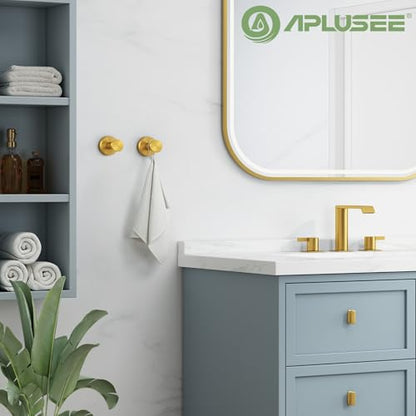 APLusee Brushed Gold Bathroom Towel Hooks 2 Pack, 304 Stainless Steel Robe Hooks for Kitchen Garage, Wall Mounted - color: Brushed Gold, size: 2 Pack