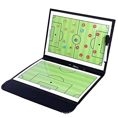 Soccer Coaching Board, Soccer Training Equipment, Football Soccer Tactic Board Coach's Coaching Strategy Clipboard Foldable Dry Erase Whiteboard
