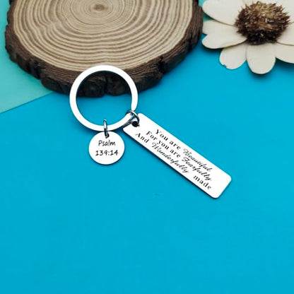 Bible Verse Keychain Christian Gift Christmas Religious Keychain Inspirational Bible Verse Jewelry Faith Gifts for Women Men Thanksgiving Communion Easter Prayer Gifts Scripture Keyring Gift