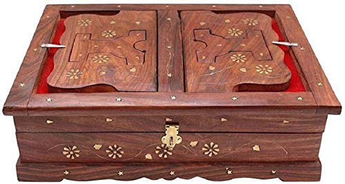Wooden Decor Holy Book Stand Box for Reading Quran, Geeta, Guru Granth Sahib, Bibil (Brown)