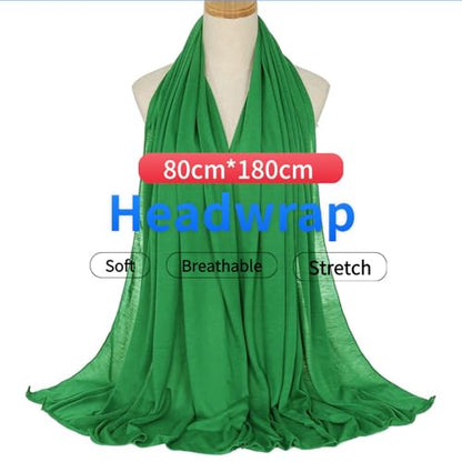 Harewom Head Wraps for Black Women Stretch Head Scarf Long African Hair Wraps Turban Headwraps Jersey Headbands - color: 1pcs -Brilliant Green