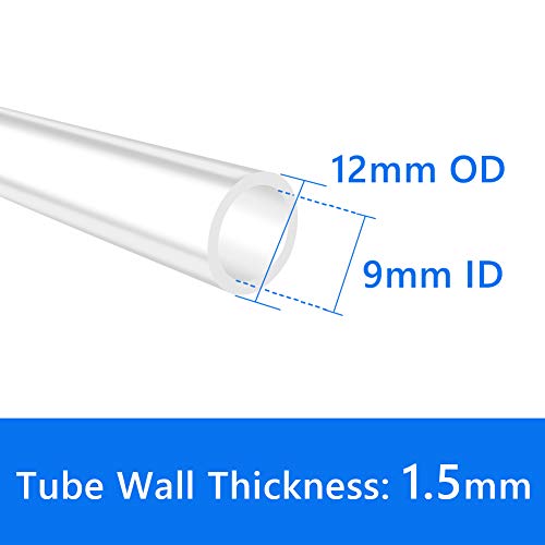 Quickun Pure Silicone Tubing, 9mm ID x 12mm OD High Temp Food Grade Tube Pure Silicone Hose Tube for Home Brewing, Beer Line, Kegerator, Wine Making, Aquaponics, Air Hose by Proper Pour (3.28 Ft) - size: 9mmx12mm, style: 3.28Ft (1meter)