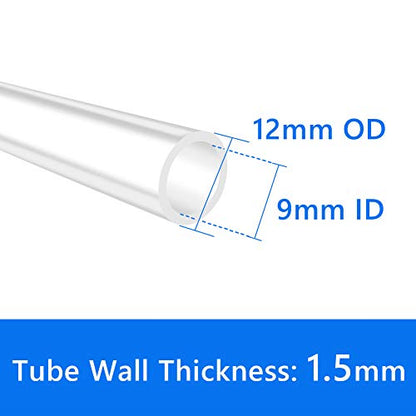 Quickun Pure Silicone Tubing, 9mm ID x 12mm OD High Temp Food Grade Tube Pure Silicone Hose Tube for Home Brewing, Beer Line, Kegerator, Wine Making, Aquaponics, Air Hose by Proper Pour (3.28 Ft) - size: 9mmx12mm, style: 3.28Ft (1meter)