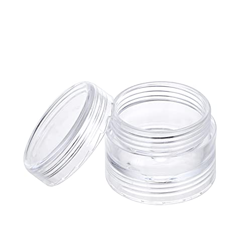 Hipiwe 8 Sets 5-Layer Clear Jewelry Bead Container Small Plastic Sample Jar | Travel Makeup Sample Boxes, Round Storage Jars Pots for Sewing Pills Nail Art Craft Accessories - size: 8Packs 1.2"D x 3.1"H