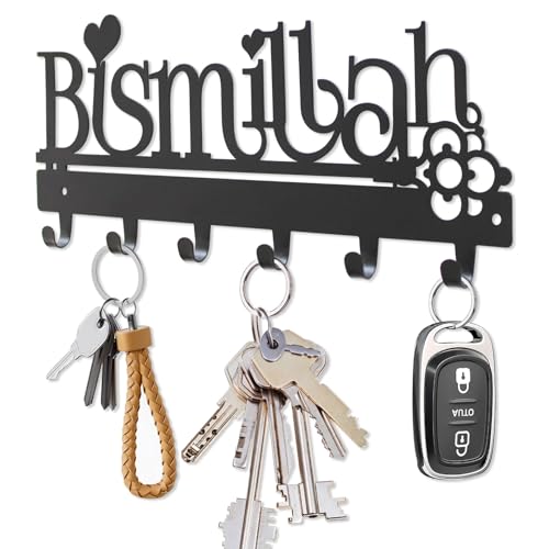 “Bismillah” Key Holder wall Mounted(Normal Size:11.02x4.84inches) - size: Normal Size:11.02 x 4.84inches