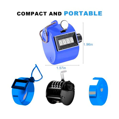 TESEAS Clicker Counter Handheld Tally Counter 4-Digit Number Counter, 2 Pack Hand Mechanical Counters Clickers Pitch Umpire Click Counter for Coaching, Knitting, People, Lap, Fishing, Golf, - color: 12pc