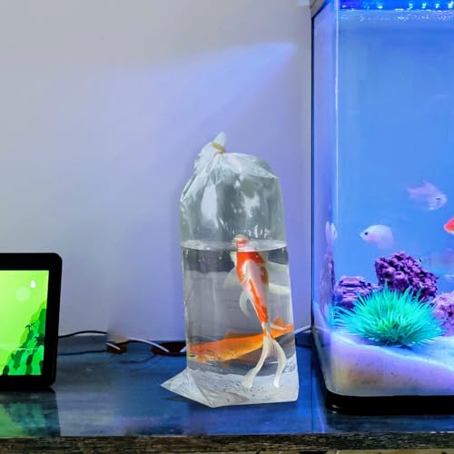 GALPADA 50pcs Plastic Fish Transport Bags 30x60cm Thick Live Ornamental Fish Packing Pouches Oxygen Seal for Aquarium Plants and Pet Store Shipping