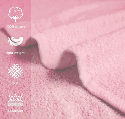 Avalon Towels Salon Towel - Pink Hand Towels Bulk Pack of 24 - 100% Cotton Absorbent Spa, Facial & Gym Towel for Working Out - 16x27 Inches (Not Bleach Proof) - color: Pink