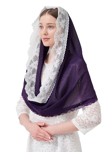 Leimandy Infinity Chapel Veil Hijab Scarf Head Wrap for Muslim V96 - color: Purple