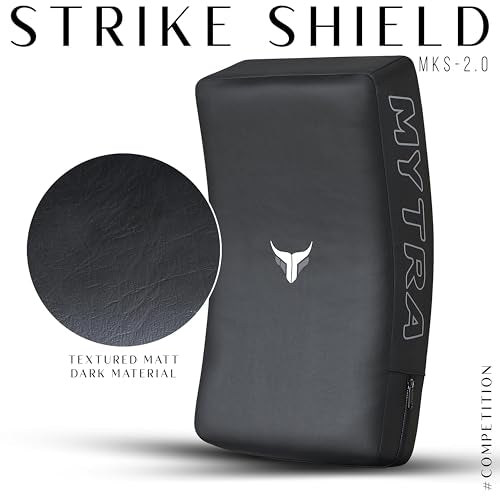 Mytra Fusion Kick Shield Curved MMA Strike Shield Muay Thai Training Strike pad Kicking Striking Shield Focus for Kickboxing Taekwondo & Martial Arts x 1 Single Unit
