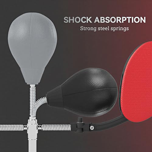 Soozier 3-in-1 Boxing Bag with Stand Adjustable Height 2 Target Arms Black | Punching Speed Bag Set, Freestanding Boxing Bag, Training, Exercise, Fitness, Stress Relief