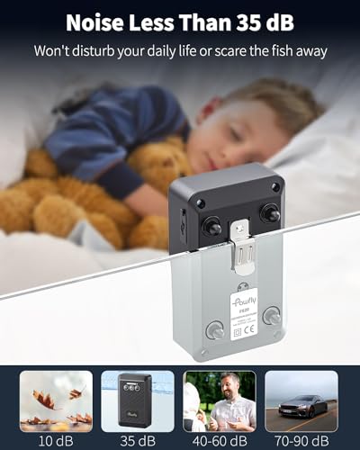 Pawfly Aquarium Lithium Battery Powered Air Pump USB Rechargeable Oxygen Pump Portable Live Bait Aerator Pump for Outdoor Fishing and Fish Transportation - size: 60-100 Gal（3.5 W）