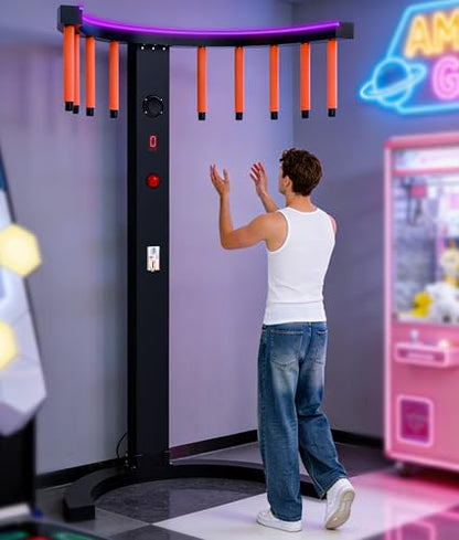 Hand Eye Coordination Training Machine, LED Catch Stick Game with MP3 Music, 10 Speed Adjustable Reaction Training Toy, Indoor Outdoor Arcade Game for Family Party Business Entertainment