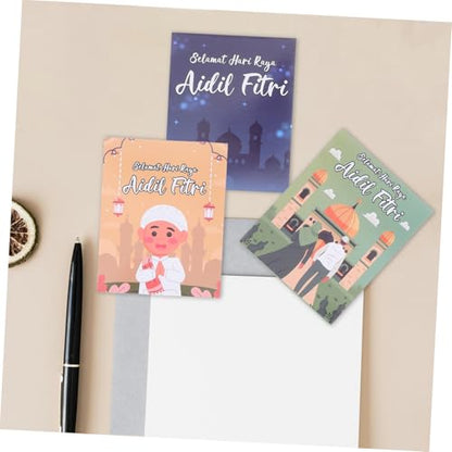 TEHAUX 6pcs Eid Money Envelopes Sturdy Paper Unique Eid Designs for Cash Ample Storage for Generous Gifting for Celebrations and Muslim Festivals