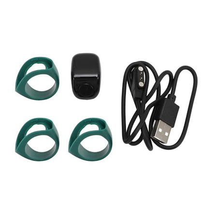 Finger Smart Tally Counter Ring, Muslim Digital Azan Alarm Clock, Vibration Reminder, Touch Control, 0.42in Screen, for Nice Islamic Gift - color: Green