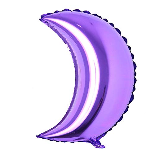 18 inch moon Eid Al-Fitr holiday aluminum foil helium balloons birthday holiday party supplies wedding layout decoration (18 inch Moon Purple) - color: 18 Inch Moon Purple