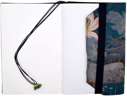 BLBMH 5x8 Book Cover | Handmade Non-Stretch Fabric Sleeve with Bookmark | for Paperback Bible Journal | Privacy Reading Gift for Women - Lotus - color: Lotus B