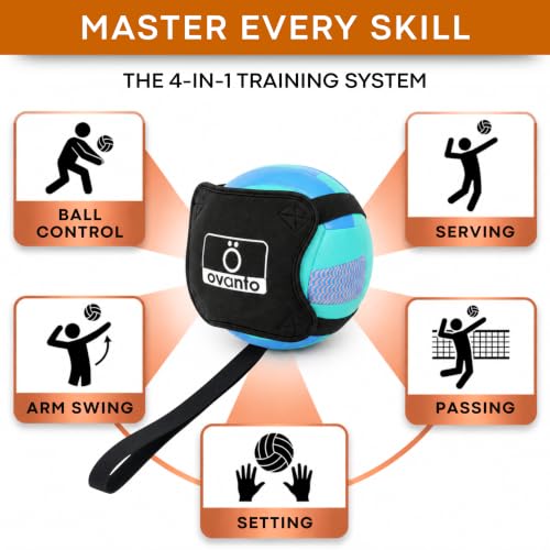 OVANTO Volleyball Training Equipment Aid – Adjustable Practice Volleyball Kit