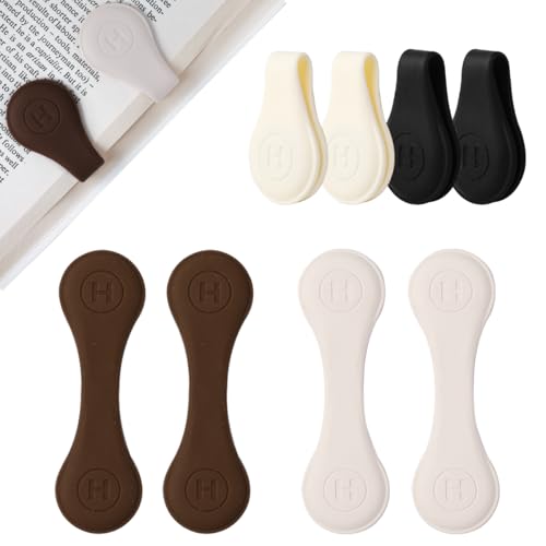 8 Pack Silicone Magnetic Bookmarks for Bookmarks Handmade Page Markers Double-Sided Magnetic Book Marker Clip for Women Students Teachers Book Lovers Reading Supplies (4 Colors (8 Pack)) - color: 4 Colors (8 Pack)