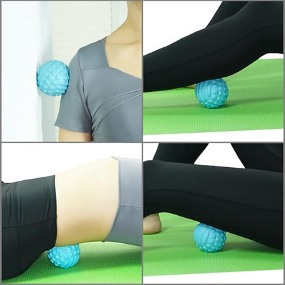 Massage Ball for Deep Tissue and Myofascial Release. 2.9″ Fascia Ball for Muscle Knots, Recovery, Trigger Point Therapy, Pain Relief, Foot Plantar Fasciitis. (Blue) - color: Blue