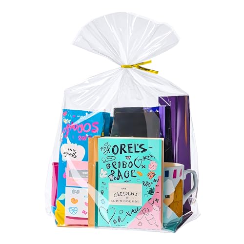 PigPotParty Cellophane Gift Bags 12x16 Inch, 50 Pack, Clear Goodie Bags - color: 12x16 Inch (Pack of 50)