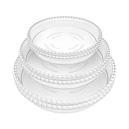 6 Pack Clear Plant Saucer 6 8 10 inch, Durable Plastic Plant Trays for Indoor, Round Flower Plant Pot Saucer, Sturdy Plant Water Catcher Tray - size: 6+8+10 inch