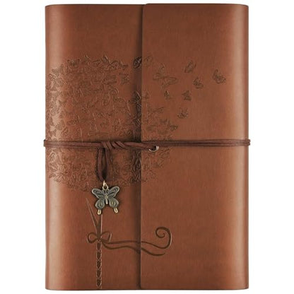 OMEYA Leather Journal Notebook, Refillable Writing Journal Diary Planner for Women Girls (Brown, A5-9.3''×6.3'') - color: Brown, size: A5-9.3''×6.3''