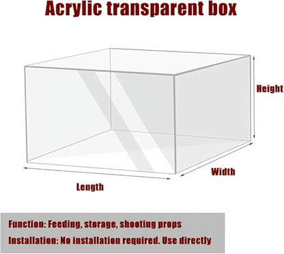 Acrylic Water Tank Deep and Shallow Sink Five-Sided Tray, 2 in Thickness Fish Tank Shooting Transparent Water Tank Pool, Food and Cosmetics Storage Box - size: 50x40x6cm/19.7x15.7x2.3in