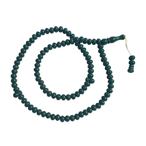 Small 99-bead Forest Green Plastic Tasbih 6x5mm Beads Muslim Dhikr Zikr Prayer Beads