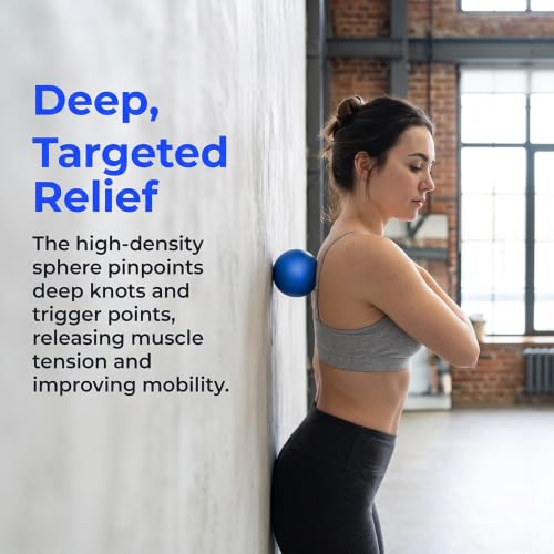 1PCS Massage Lacrosse Balls, Deep Tissue Rolling Ball for Shoulders Neck Back Foot Body, Yoga Ball, Massage Tools Essentials, Blue