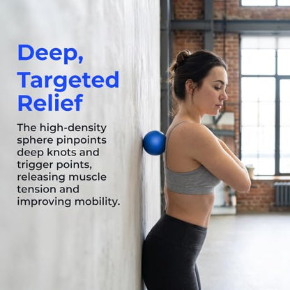 1PCS Massage Lacrosse Balls, Deep Tissue Rolling Ball for Shoulders Neck Back Foot Body, Yoga Ball, Massage Tools Essentials, Blue