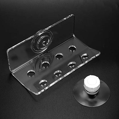 Acrylic Rack Bracket, Aquarium Frag Holder with Strong Suction Cup, Transparent Support Stand for Fish Tank, Reef Tank Organizer with Durable Weather Resist (8 Holes) - size: 8 Holes