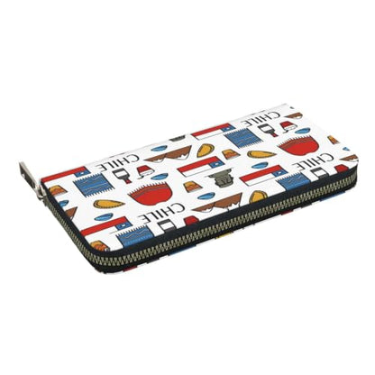 Chilean Culture PU Leather Long Wallet for Women Men, Zipper Clutch Wallet RFID Card Holder Organizer - color: Chilean Culture