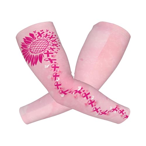 Arm Sleeves Outdoor Garden Sports Cooling Sun Sleeve for Women Men Farm - color: Breast Cancer