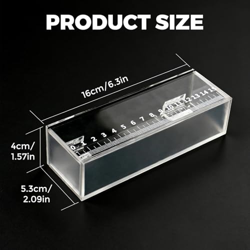 Fish Viewing Box,Acrylic Fish Breeding Box,Fishing Photo Tank,Hatching Boxes, Clear Micro Landscape Fish Tank with Scale
