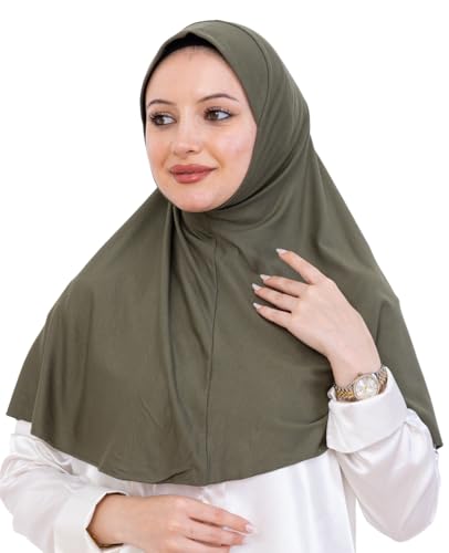 Prien Ready Hijab For Women, One Piece Muslim Instant Turban, Easy To Wear Long Head Scarf, Turkish Islamic Clothes For Abaya - color: Khaki